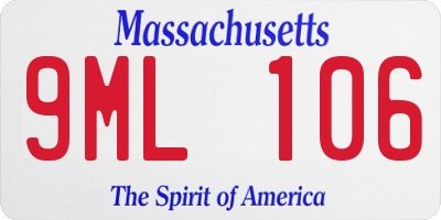 MA license plate 9ML106