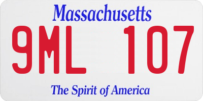 MA license plate 9ML107