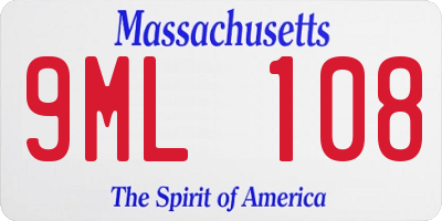 MA license plate 9ML108