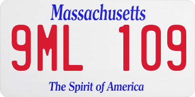 MA license plate 9ML109