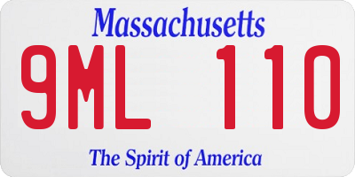 MA license plate 9ML110