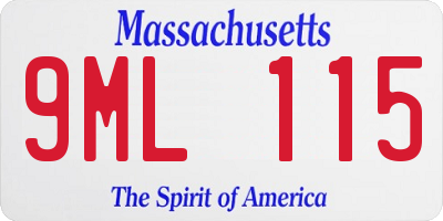 MA license plate 9ML115
