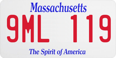 MA license plate 9ML119