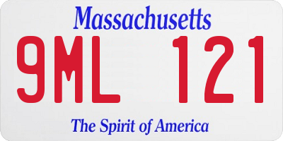 MA license plate 9ML121
