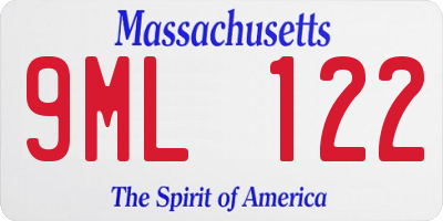 MA license plate 9ML122
