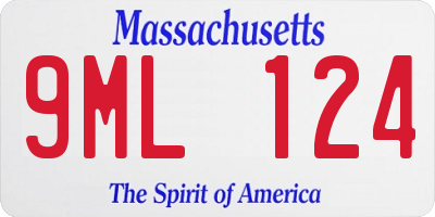 MA license plate 9ML124
