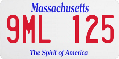 MA license plate 9ML125