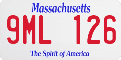 MA license plate 9ML126