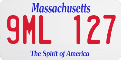 MA license plate 9ML127