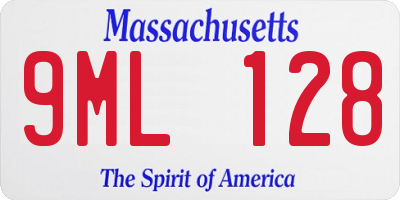MA license plate 9ML128