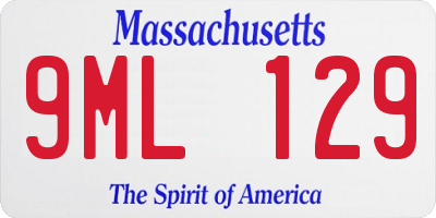 MA license plate 9ML129