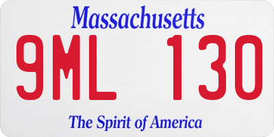 MA license plate 9ML130