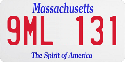MA license plate 9ML131