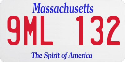MA license plate 9ML132
