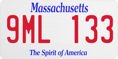 MA license plate 9ML133