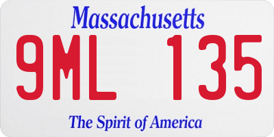 MA license plate 9ML135