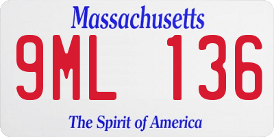 MA license plate 9ML136