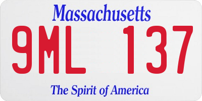 MA license plate 9ML137