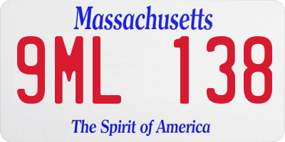 MA license plate 9ML138