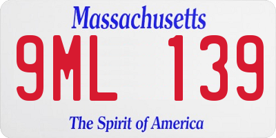 MA license plate 9ML139