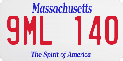 MA license plate 9ML140