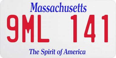 MA license plate 9ML141