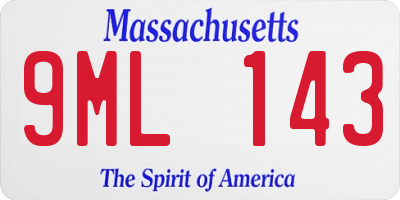 MA license plate 9ML143