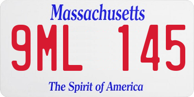 MA license plate 9ML145