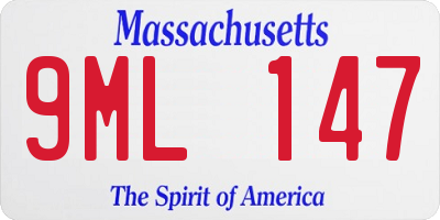 MA license plate 9ML147