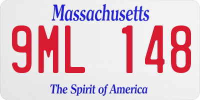 MA license plate 9ML148