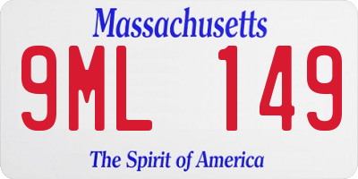 MA license plate 9ML149