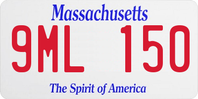 MA license plate 9ML150
