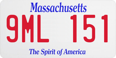 MA license plate 9ML151