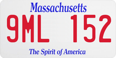 MA license plate 9ML152
