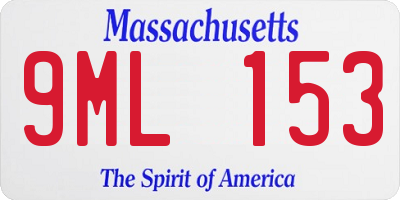 MA license plate 9ML153