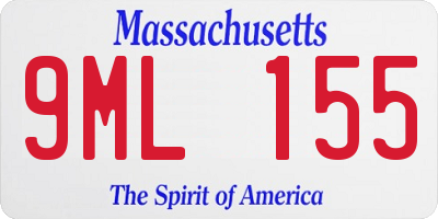MA license plate 9ML155