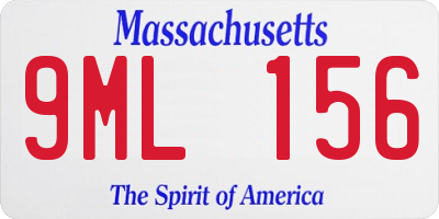MA license plate 9ML156