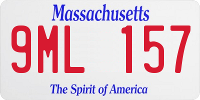 MA license plate 9ML157