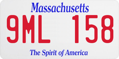 MA license plate 9ML158