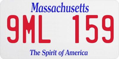 MA license plate 9ML159
