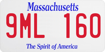 MA license plate 9ML160