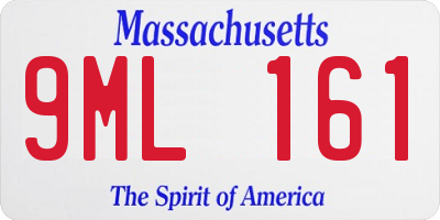 MA license plate 9ML161