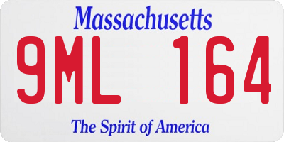 MA license plate 9ML164