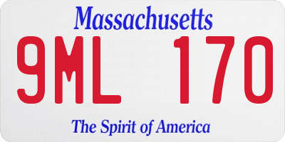 MA license plate 9ML170