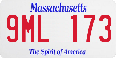 MA license plate 9ML173