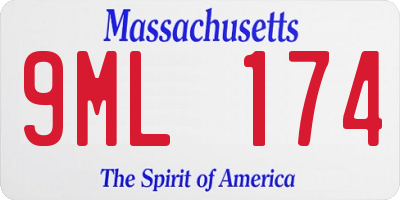 MA license plate 9ML174