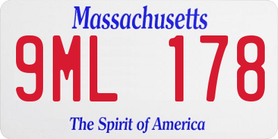 MA license plate 9ML178