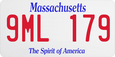 MA license plate 9ML179