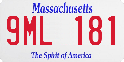 MA license plate 9ML181