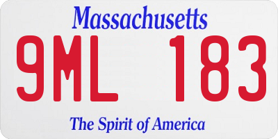 MA license plate 9ML183